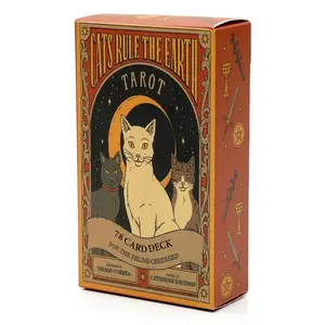 78 Cards Cats Rule the Earth Tarot Cards Deck, Durable Tarot Cards, Unique Cat-Themed Art Design, Perfect Gift for Tarot Enthusiasts & Pet Lovers, Christmas Halloween Thanksgiving gifts