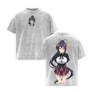 Akeno Himejima | High School DxD Inspired Washed Tee Streetwear Tee Hoodie "Thunder Priestess — Smiling While It Hurts" For Onee-san Lovers, For Gift Drops That Spark With Desire