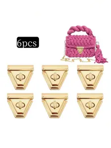 6pcs Metal Twist Lock Buckle, Iron Lock Bag Hardware Accessories, Twist Clasp For DIY Handbags, Crossbody Bags, Wallets, Suitcases, Gift Boxes, Perfect For Leather Craft, Purse Making, Wallet Repair, Also Can Be Used As Bag Charm Connector,