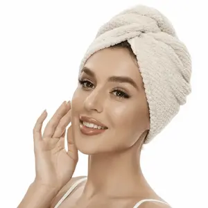 Microfiber Hair Towel Wrap Quick Dry Super Absorbent Soft Gentle Anti Frizz Hair Turban Solid Color Bath Accessory Travel Salon Daily Use Women Beauty Care