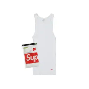 Supreme Hanes Tagless Tank Tops 3 Pack White Men's 100% Authentic Comfortable Everyday Wear Tank Gym Casual Soft Cotton