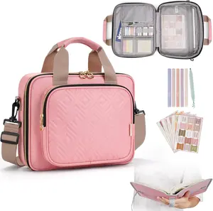 Bible Journaling Kit with Bible Carrying Case Book Cover Highlighters, Pens and Bible Tabs Gift For Woman