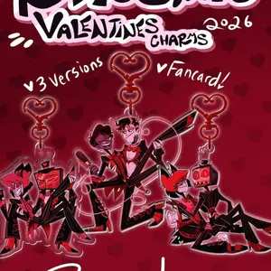 Hazbin Hotel  Radiostatic Valentines Keychain