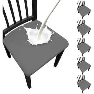Waterproof Stretch Removable Dining Chair Seat Covers Set of 6 for Dining Room Kitchen Hotel Party