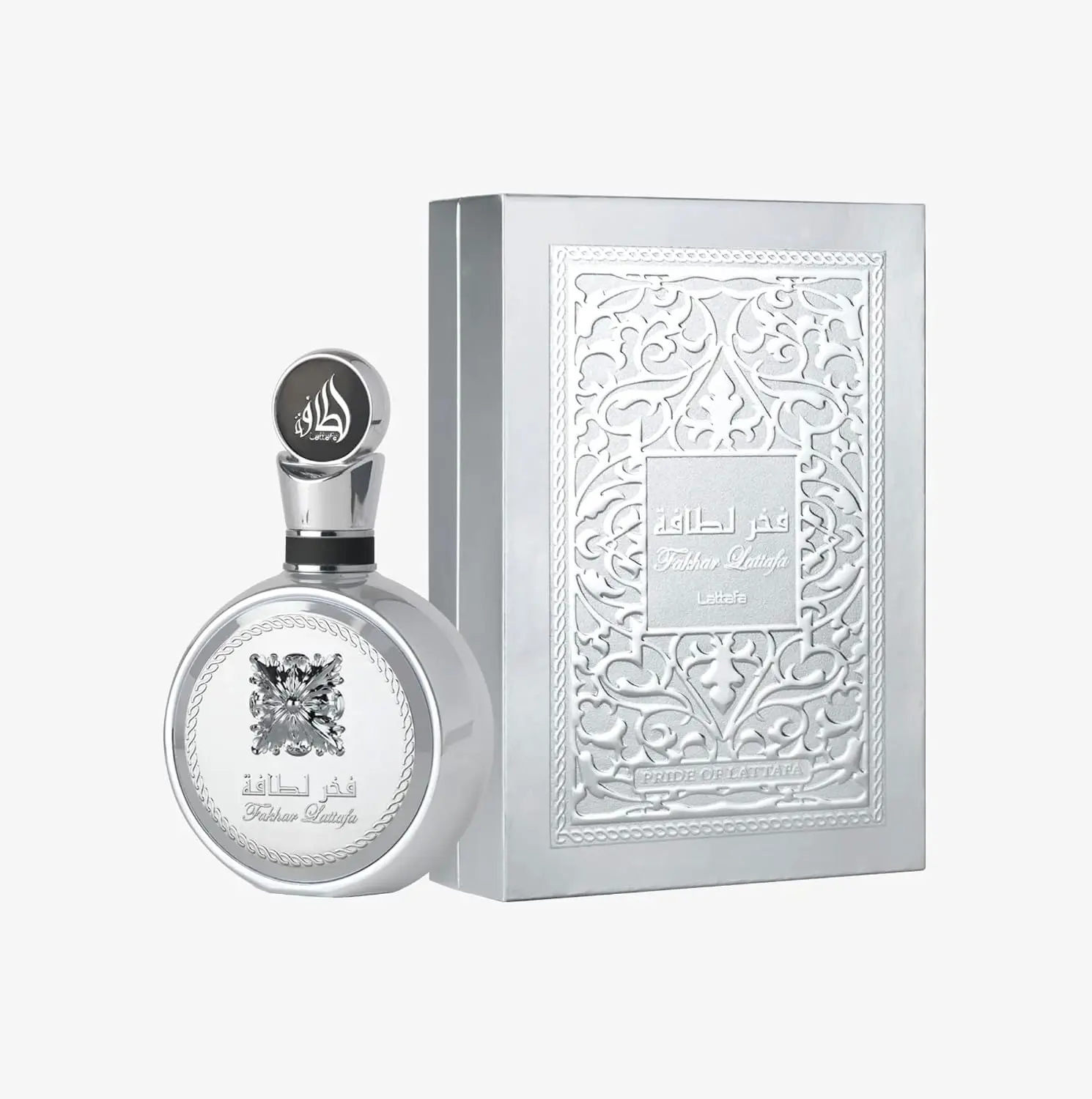 Lattafa Fakhar Platin Unisex Eau de Parfum Spray - Citrus, Spicy, Aromatic, Woody Scent - Long-Lasting Fragrance, 3.4 oz/100 ml