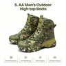 5.AA Men's Wide High-Top Trail Hiking Shoes - Durable Dry Suede Mesh & Lightweight Synthetic Upper, Lace Closure, Breathable Non-Slip MD Soles, Trail Protection, Adventure Ready, Aggressive All-Terrain Off-Road Design, Firm Fit for Hunting & Casual Wear