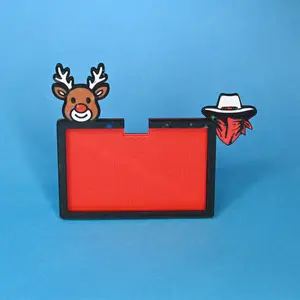 Dell Webb Inspired xmas Reindeer with starry 3D Texture Effect Christmas Themed Mascot ID Holder Horizontal Design with Free Lanyard for School