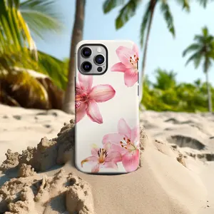 Pink Floral Stained Glass iPhone Case – Elegant Flower Aesthetic