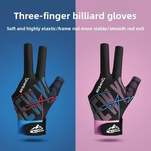 Billiards three-finger gloves, billiards, high elastic wicking, snooker, breathable, light, non-slip, single-pack gloves