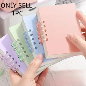 A7 Morandi Solid Color Notebook, 80 Sheets Per Book, Detachable Ring Binder, Replaceable Pages, Compact Pocket Size, Ideal for Notes and Plans