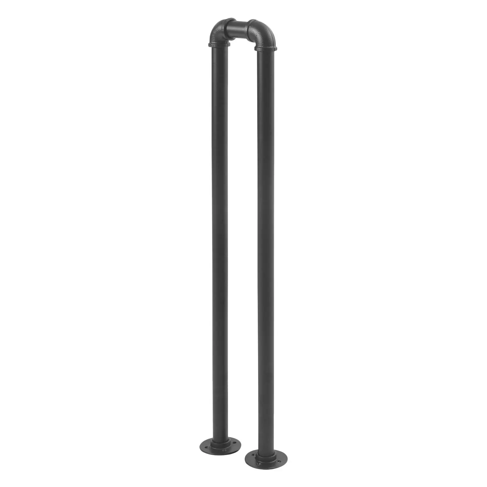 Black U-Shaped Steel Stair Handrail - 85cm, 2.8kg, 50kg Load Capacity, 81.5*10*9.5cm Size, Anti-Rust, Easy Installation, Floor Standing, Compatible with Cement/Stone/Wood Floors, Kitchenware Accessory for Polishing & Grinding, Polished Finish