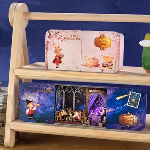 DIY Wooden Time Capsule Kit, Miniature House Set, 3D Puzzle, Birthday Gift for Teens and Adults, Ceramic Figurine Decor, Creative Gift for Her