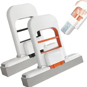 Compact Foldable Mop Set (1 Mop + 2 Sponges), Quick Clean Design, Durable Plastic Material, Ideal for Home Office Bathroom Kitchen