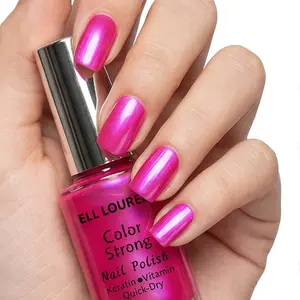ELL LOUREL Pearl Raspberry Pink Nail Polish: Quick-drying, long-lasting, and resistant to yellowing, it delivers a flowing, satin-mirror finish once applied—a must-have for spring and summer manicures.