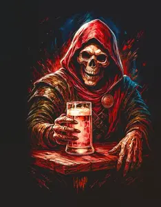 Halftone Skull Design for Black Fabric Ready to Press Heat Transfer DTF Transfer Direct to Film 300-320°F Firm Press Settings