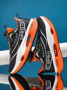 Parent-Child Black-Orange BOA Racing Running Shoes, Cool Sport Style, Breathable Mesh + BOA Closure System , Easy to Put On/Off, Light & Bouncy Fit , Ideal for Parent-Child Running Training & Daily Outings