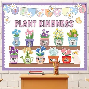 67 Pcs Spring Bulletin Board Decorations, Motivational Wall Decor Plant Kindness Classroom Decor Inspirational Posters for School Office Home Teacher Classroom Wall Supply