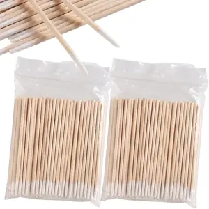 200PCS Pointed Tip Cotton Swabs, Precision Tip Cotton Swabs with Wooden Sticks, Double Side Cotton Buds for Makeup, Personal Care, Nail Polish Clean Up Tool, Nail Polish Corrector Swabs Cosmetic
