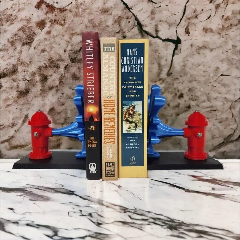 Firefighter Book Nook - 3D Printed Fire Scene Diorama - Water Spray Fire Hydrant Decor - Unique Gift for Book Lovers Industrial Room