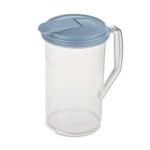 Clear 2 Quart Plastic Pitcher with Flip-Top Lid for Iced Drinks