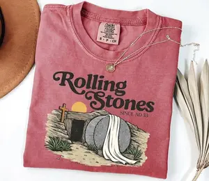 [Sale Off 50% - Comfort Colors] Rolling Stones T-Shirt, Easter Shirts, Jesus Apparel, Christian Shirt For Woman, Easter Shirt, Christian Shirt, Gift For Her