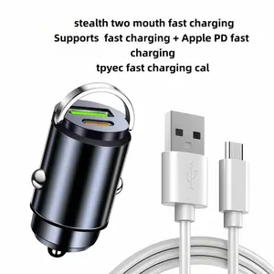 100W Super Fast Charging, [Super Mini Metal] , Car Charger Adapter, Compatible with iPhone 17 17 Air 17 Pro 17 Pro Max 16 15 14 13 12, Galaxy S24 S23 Ultra, iPad, MacBook, and More, Pull-ring Design, Facilitating Storage and Retrieval.
