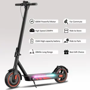 V10 Pro 600W motor High-Speed Electric Scooter 10-inch vacuum tires tires, aluminum alloy frame, range of 22-28 miles, top speed of 25 mph, dual braking system, LED lights, foldable,equipped with cruise control and an app to adjust speed range