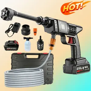 Multi-functional pressure water gun, nozzle and hose accessories for car washing, portable wireless car washing machine, Cordless Battery Operated pressure washer, hardware gardening tools, garden, yard, and air conditioner cleaning water gun