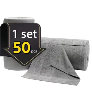Reusable Microfiber Towel Roll, 50 Sheets, Multi-Color, Quick-Dry, Heavy Absorbent, Kitchen Bathroom Cleaning, Outdoor RV Use