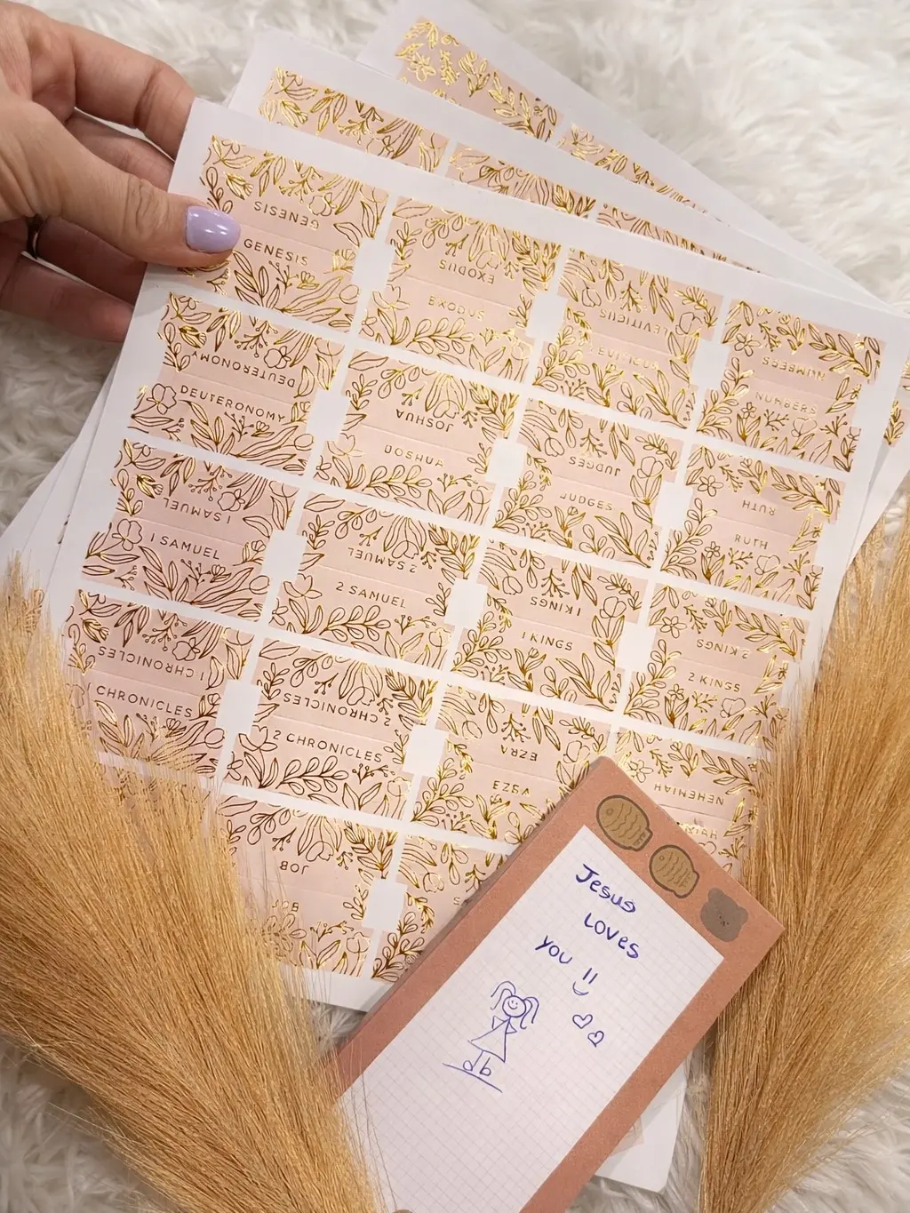 Bible Tabs – Rose Gold Foil Floral Design