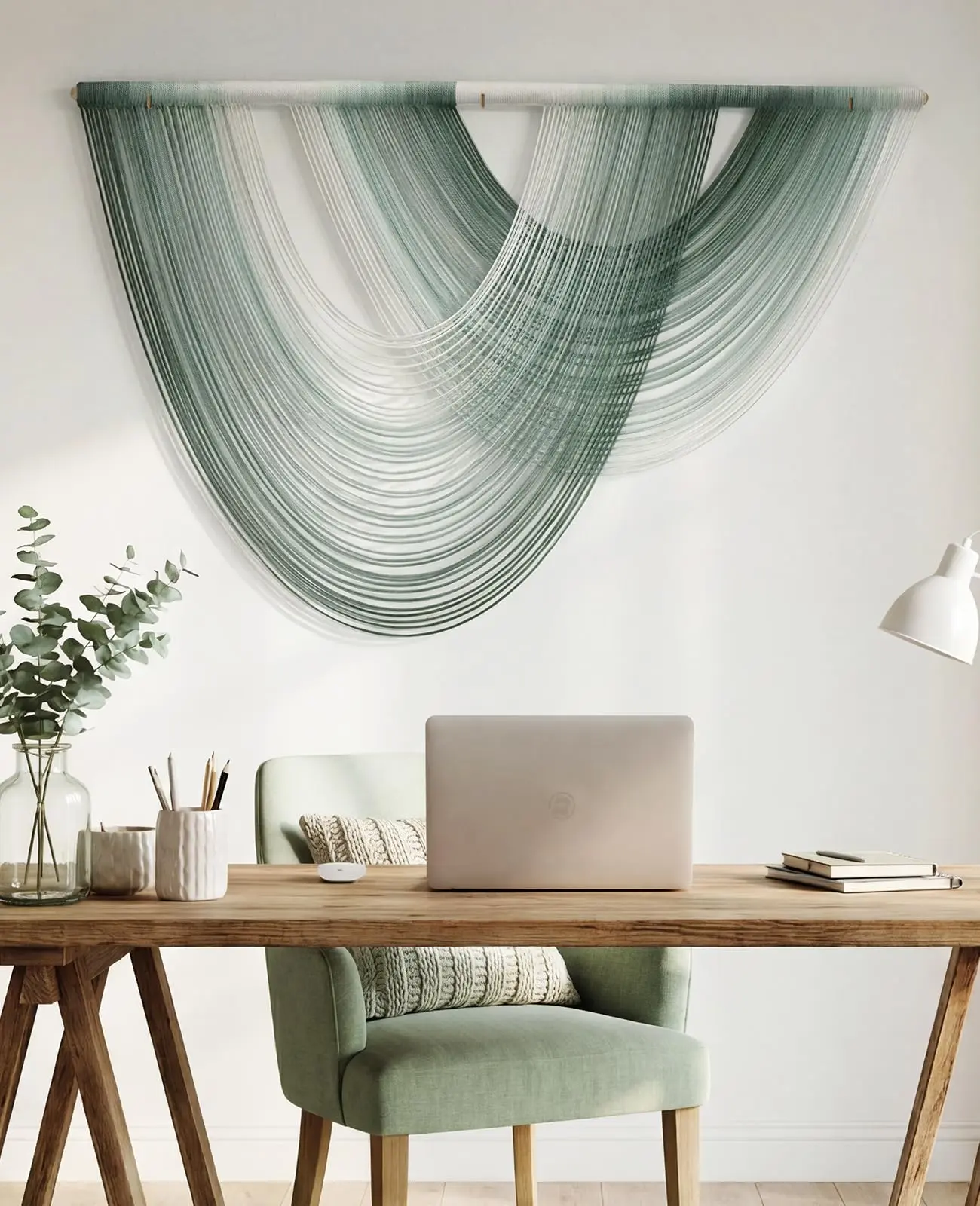 Large Macrame Wall Hanging, 59x39 Inch Boho Wall Hanging, Macrame Wall Art Hand-dyed Ombre Design for Bedroom Living Room Apartments Entryways Above Bed