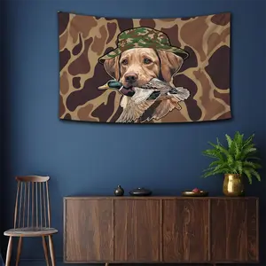 Yellow Labrador Duck Hunting Camo Flag Tapestry, Retriever Dog Graphic Decor For Home, 3x5 Feet Indoor Wall Decor, Outdoor Lover Gift | GN050226.R0504.ID01