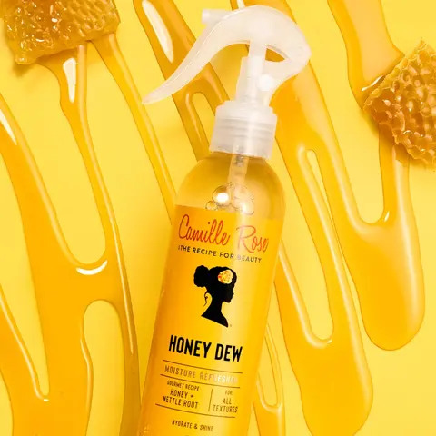 Camille Rose Honey Dew Liquid Moisture Refresher - Lightweight Hydrating Spray with Honey, Nettle Root & Castor Oil for Shine, Slip & Softness - Natural Hair, All Textures