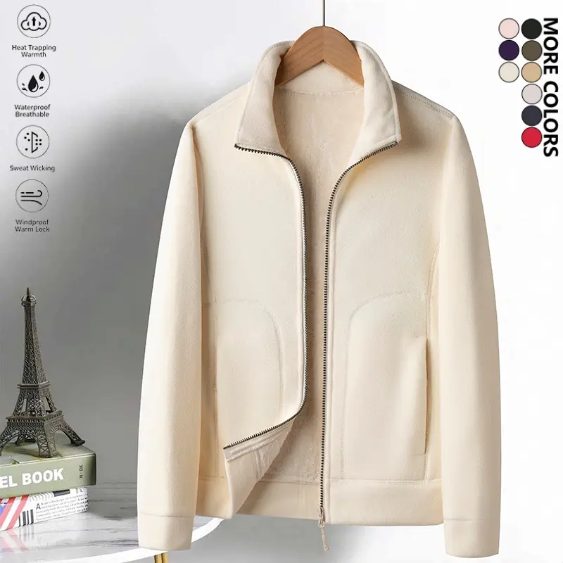 Women’s coral fleece autumn/winter jacket with a turn-down collar, warm casual outerwear suitable for outdoor activities, streetwear, and home wear—an ideal gift for women.