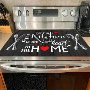 Soft Gas Stove Panel Protector Pad, Stove Plate, Stove Cover, Heart Pattern Design, Scratch Resistant, Easy to Clean, Multi-Purpose for Kitchen, Oven, Washer, Dryer Valentine' s Day Valentino Decor Gift