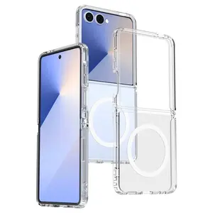 Entronix [Magnetic] Case Compatible with Galaxy Z Flip 7 - [Hard Back] Slim Clear