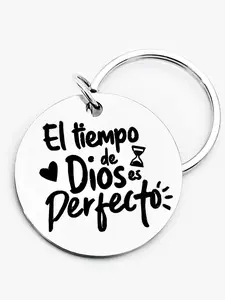 Slogan Pattern Stainless Steel Keychain, Creative Personalized Keychain, Personalized Heart Tag, Fashion Accessories for Women & Men, Perfect Gift for Family & Friend