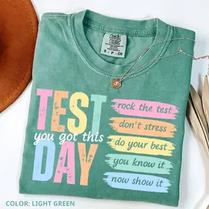 Comfort Colors Test Day Teacher T-Shirt, State Testing Top, Test Coordinator Final Exam Week T-Shirt, Motivational Inspiration, Cotton Fabric Shirt