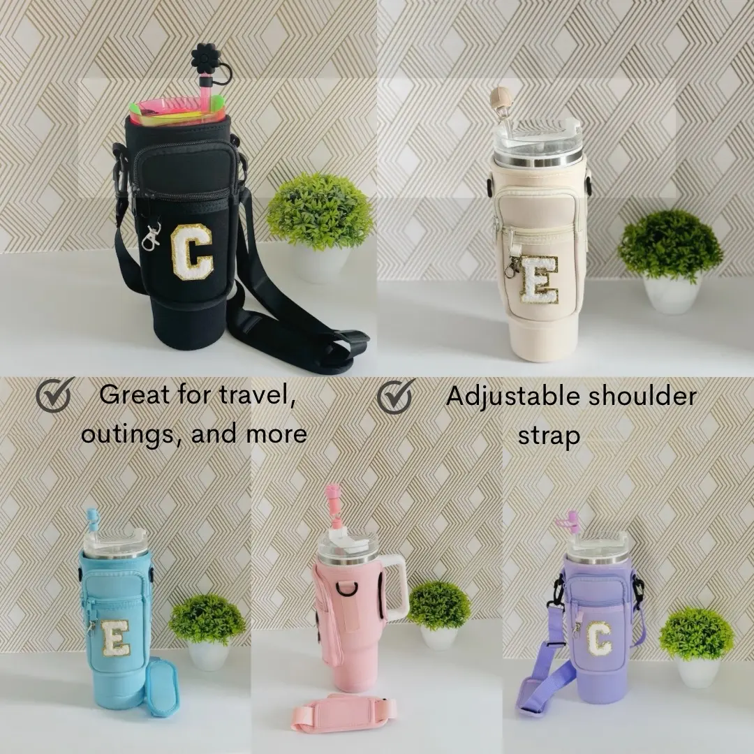 Personalized Tumbler Pouch with Strap Stanley Cup Carrier