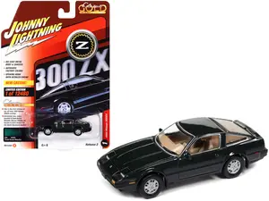1984 Nissan 300ZX Dark Green with Black Stripes Limited Edition to 12480 pieces 1/64 Diecast Model Car by Johnny Lightning