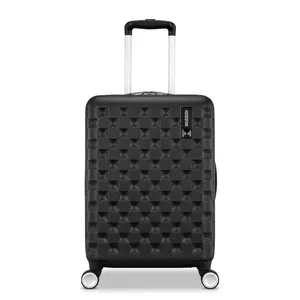 American Tourister Checked Hardside Carry On Spinner Suitcase - BLACK