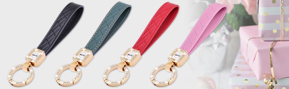 Wisdompro Bling Leather Car Keychain, Universal Microfiber Leather Key FOB Keychain Key Chain Holder Accessories Wisdompro Bling Leather Car Keychain, Universal Microfiber Leather Key FOB Keychain Key Chain Holder Accessories