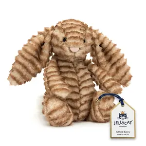Authentic Jellycat Bashful Leopard Bunny 12" with Iconic Blue Bag | Luxury Cheetah Print Aesthetic Plushie Premium Gift Set