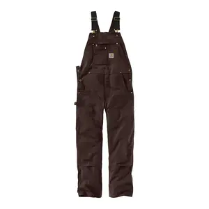 Carhartt Relaxed Fit Duck Bib Overall Dark Brown R01-M 12-ounce 100% Ringspun Cotton Triple-Stitched Seams Adjustable Suspenders