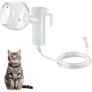 Cat Nebulizer Cup and Inhaler Mask for Cats White Pet Oxygen Mask for Cats Puppies and Small Dogs (S)