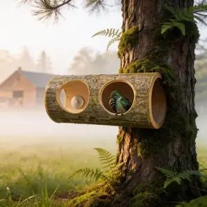 Parrot bamboo tube tunnel nest, hanging type, ventilated for all seasons, suitable for small sun conures and large parrots, designed specifically for play