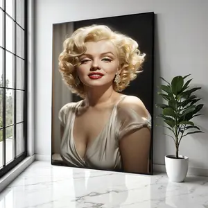 Marilyn Monroe Glamour Portrait Canvas, Vintage Hollywood Icon Wall Art, Retro Celebrity Canvas, Classic Beauty Gift Art, Home Decor, Print