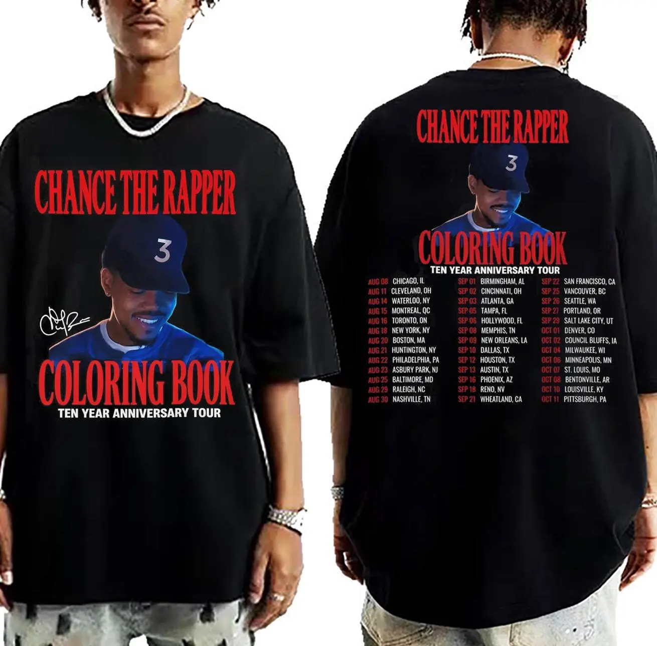 Chance the Rapper The Coloring Book 10 Year Anniversary Tour Acid Rap Vintage Graphic T-Shirt, Classic Mixtape Tee, Hip Hop Fan Shirt, Retro Music Gift T080190