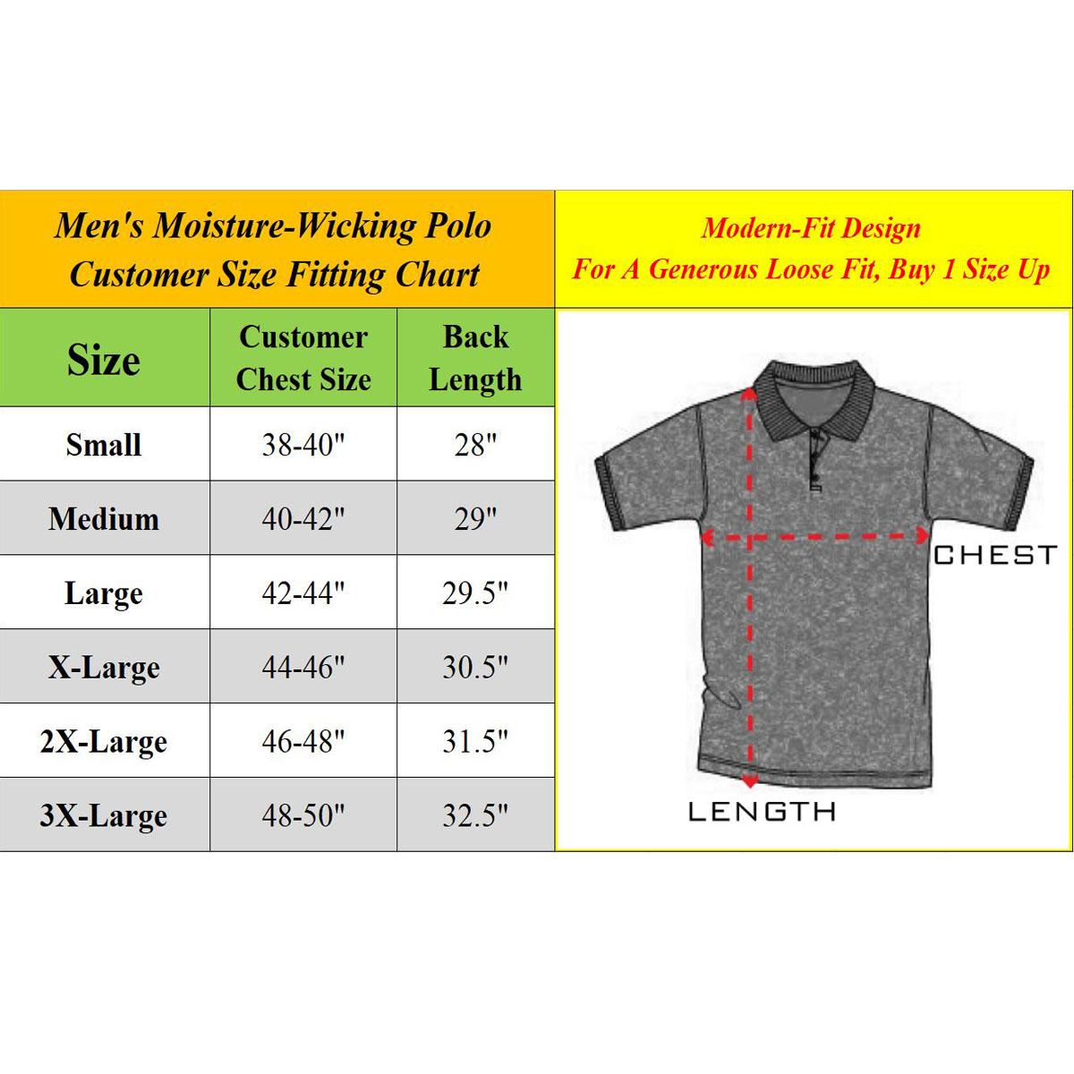 Men's 5-Pack Dry Fit Moisture-Wicking Fabric Polo Collar Shirt Menswear Stylish Ribbed Sleeve