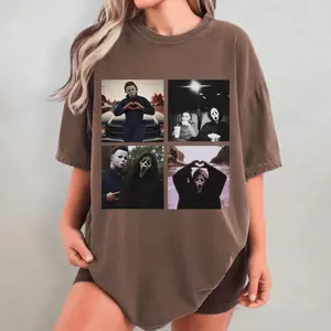 Michael Myers And Ghostface Tshirt, Retro Halloween Horror Movie Shirt, Scream Movie Tee, Friday The 13th Shirt